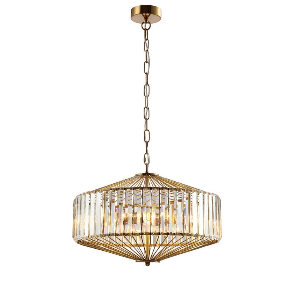 фото Подвесной светильник crystal lux fiesta sp5 brass/transparente