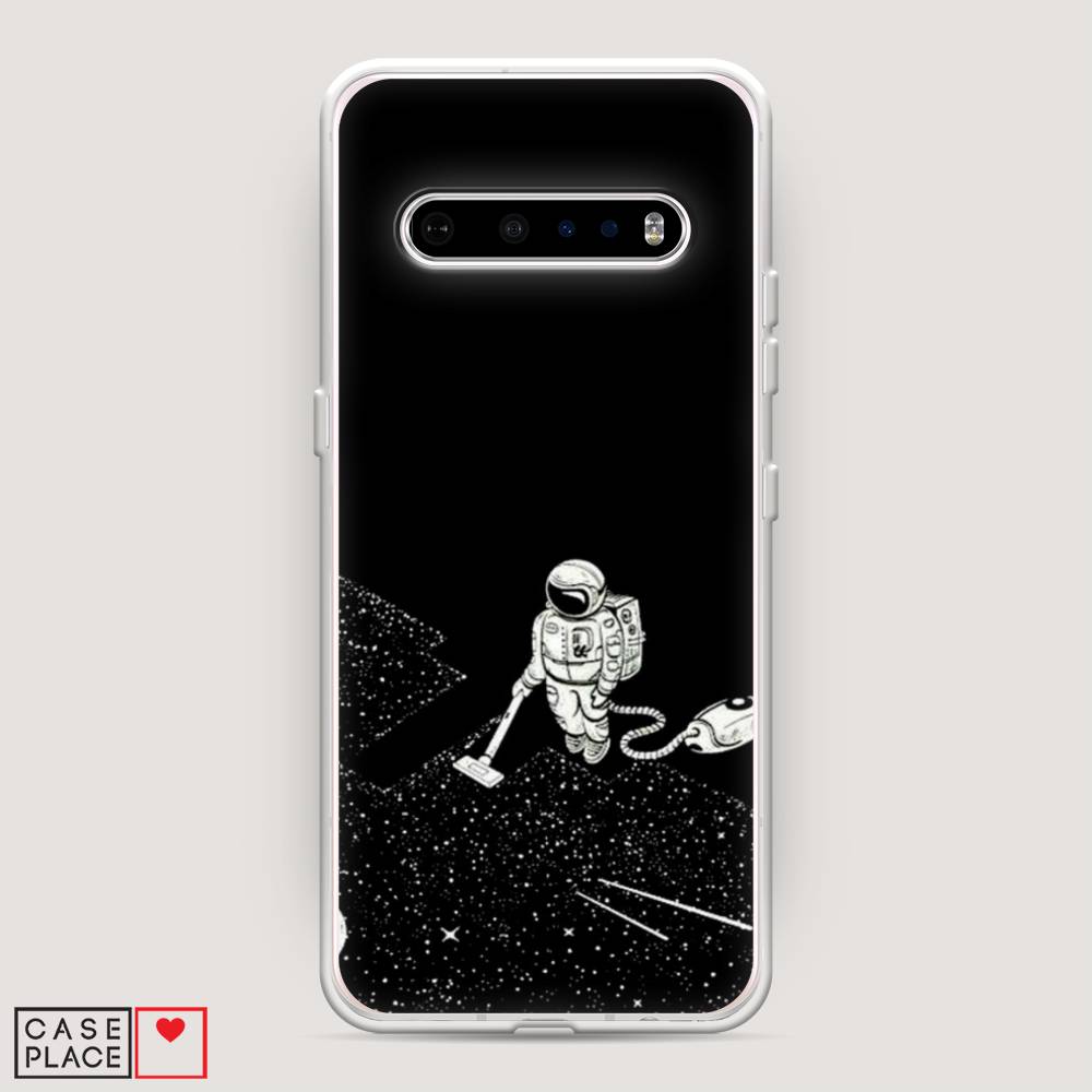

Чехол Awog на LG V60 ThinQ 5G "Космонавт с пылесосом", Белый, 84250-4