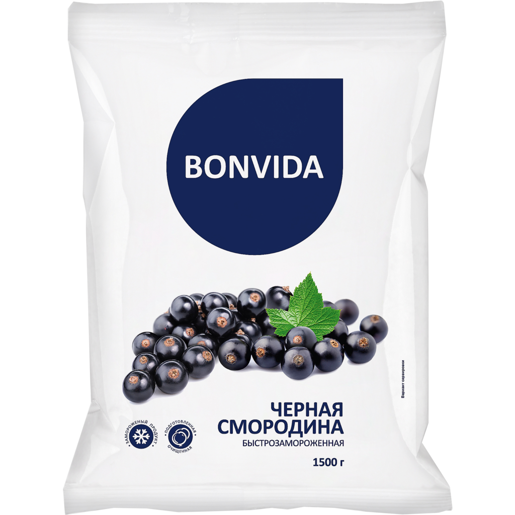 

Черная смородина Bonvida быстрозамороженная 1,5 кг