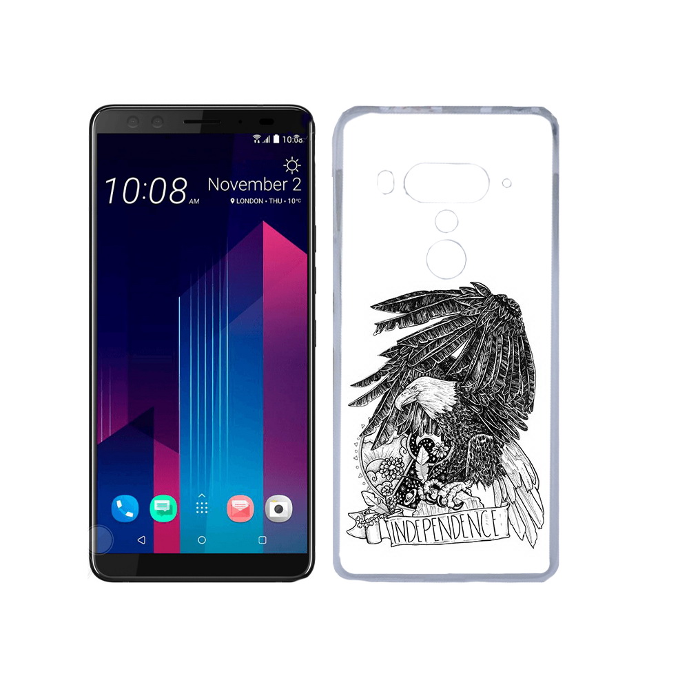 

Чехол MyPads Tocco для HTC U12+ черно белый сокол, Прозрачный, Tocco