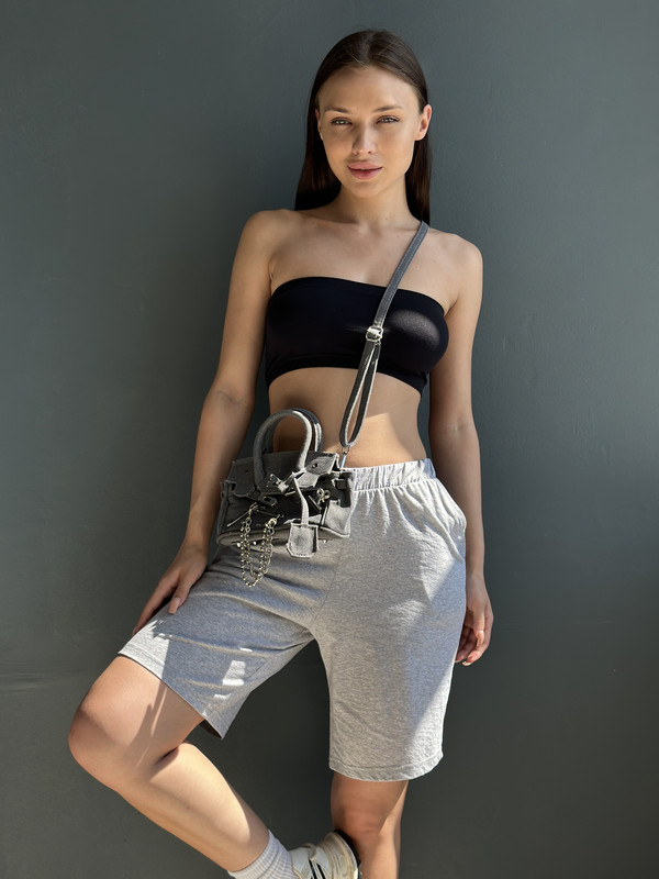 Трикотажные шорты женские ModaRu М-2Ш серые 50 RU