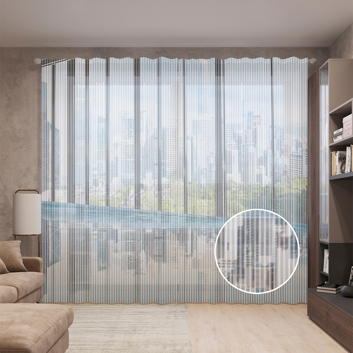 

Тюль вуаль на шторной ленте с принтом JoyArty "Вид с веранды утром", 310х265 см, Вид с веранды утром