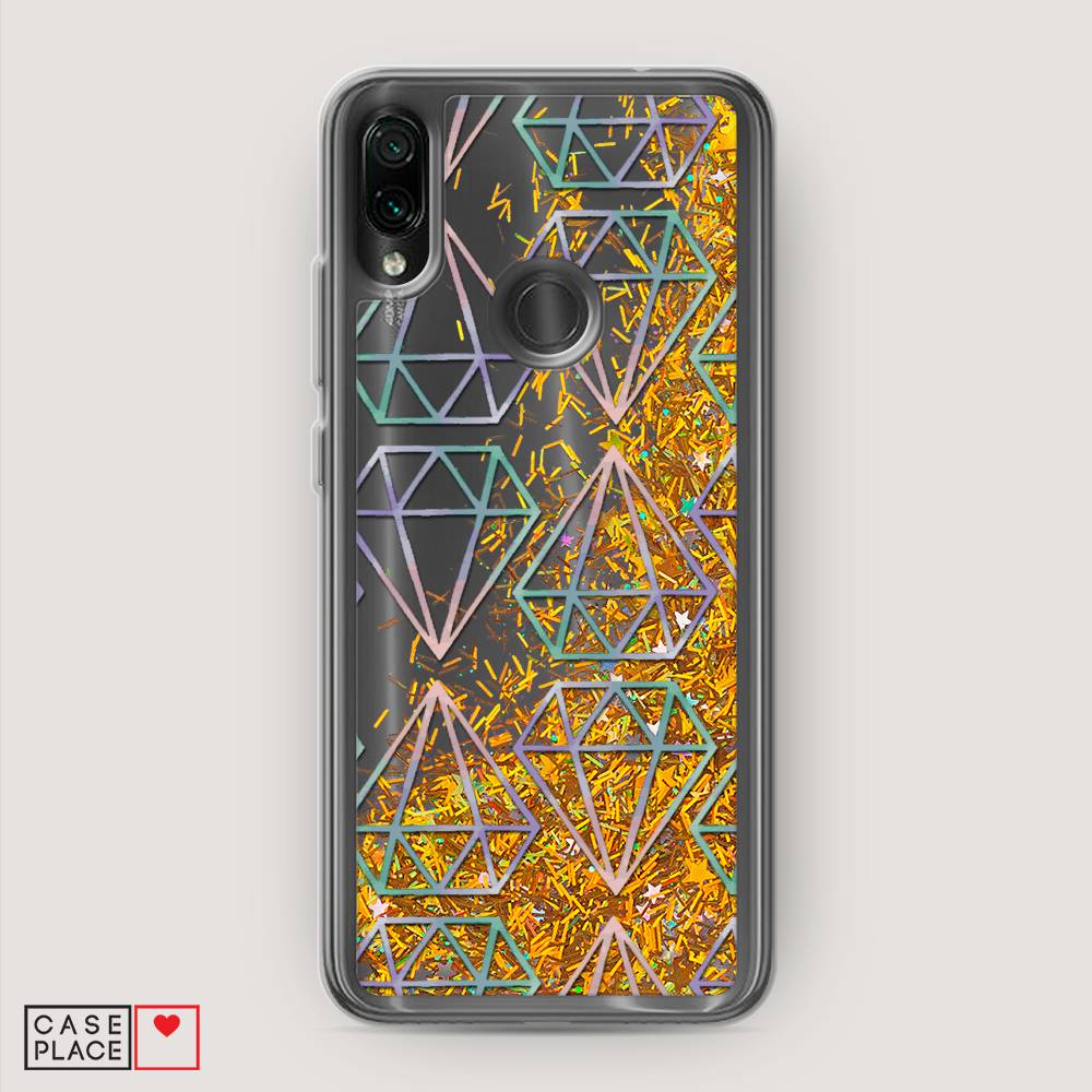 

Жидкий чехол с блестками "Бриллианты голографика" на Xiaomi Redmi 7, 35090-1