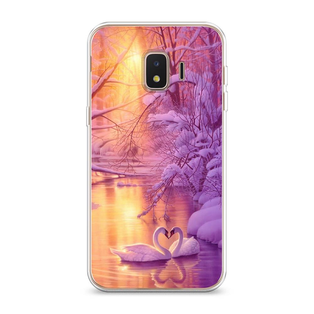 

Чехол на Samsung Galaxy J2 Core (2020) "Зима 1", Фиолетовый;желтый, 2100550-2