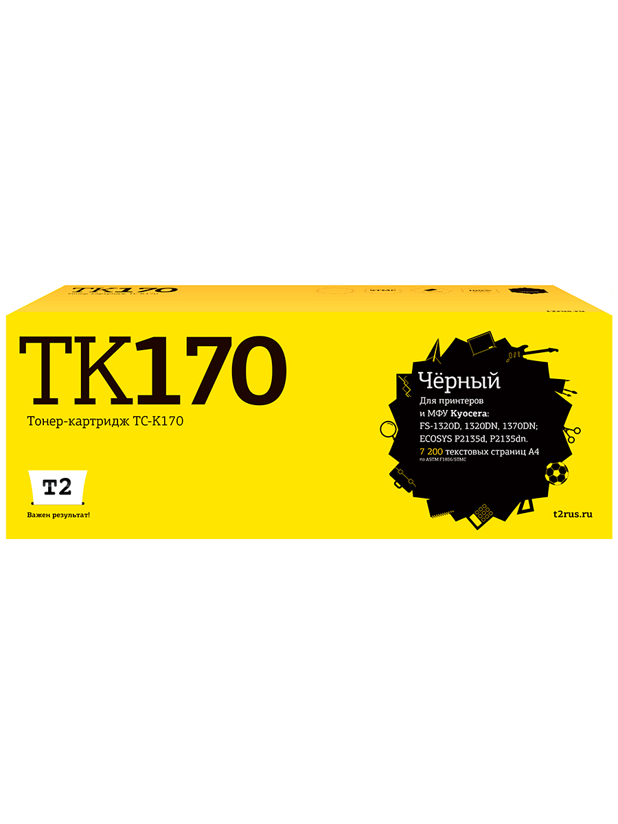 

Лазерный картридж T2 TC-K170 (TK-170/TK170/170) для принтеров Kyocera, черный, TC-K170