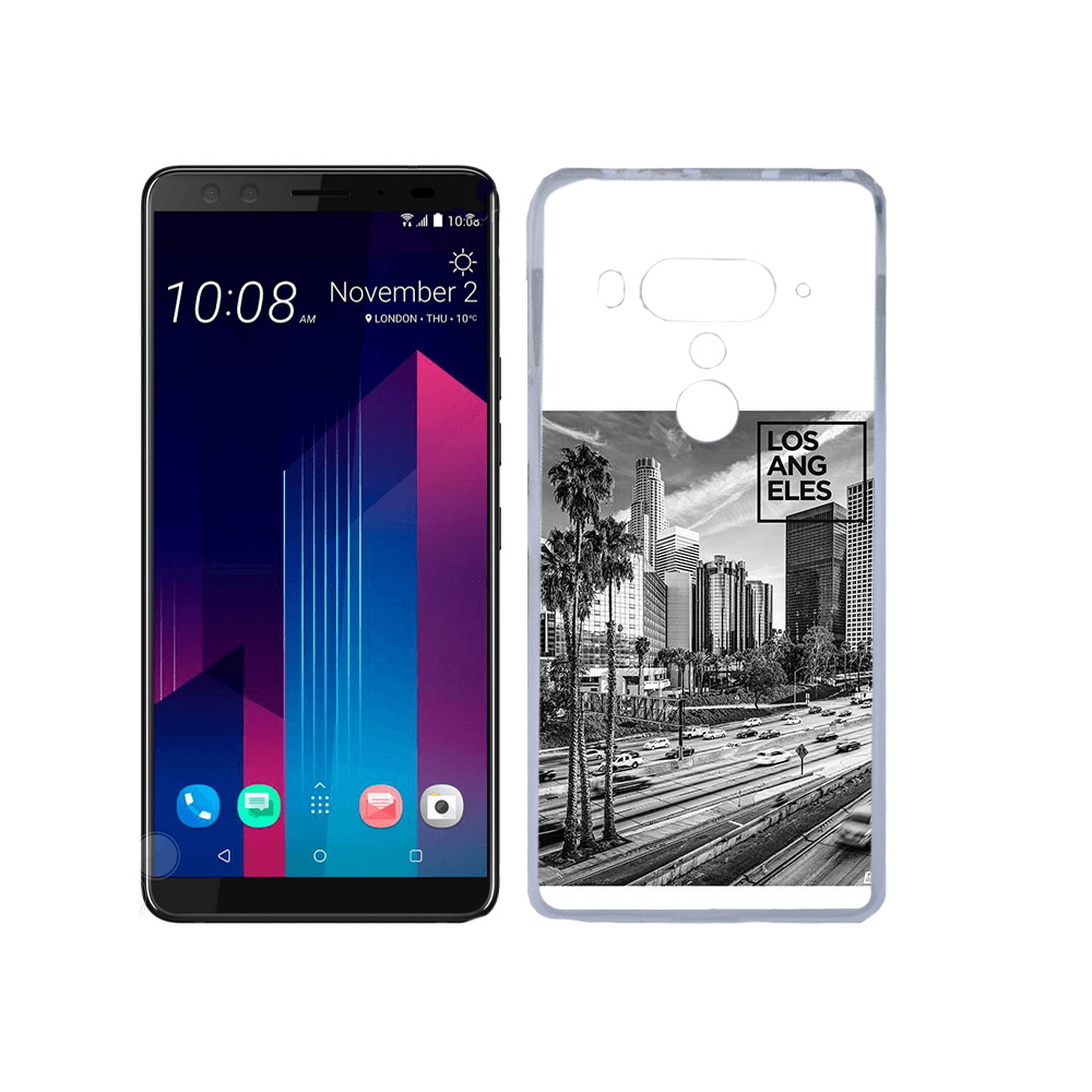 

Чехол MyPads Tocco для HTC U12+ черно белый лос анджелес, Прозрачный, Tocco