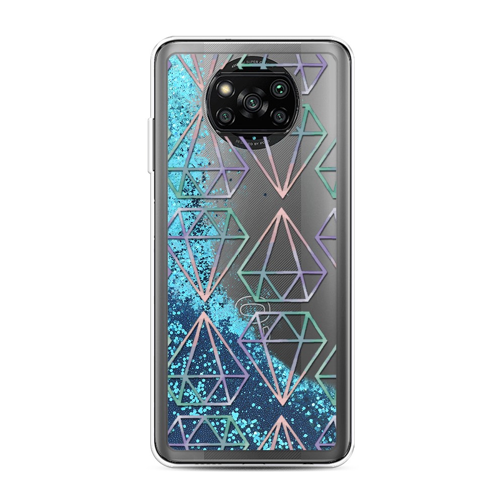 

Жидкий чехол с блестками "Бриллианты голографика" на Xiaomi Poco X3 Pro, 310693-1
