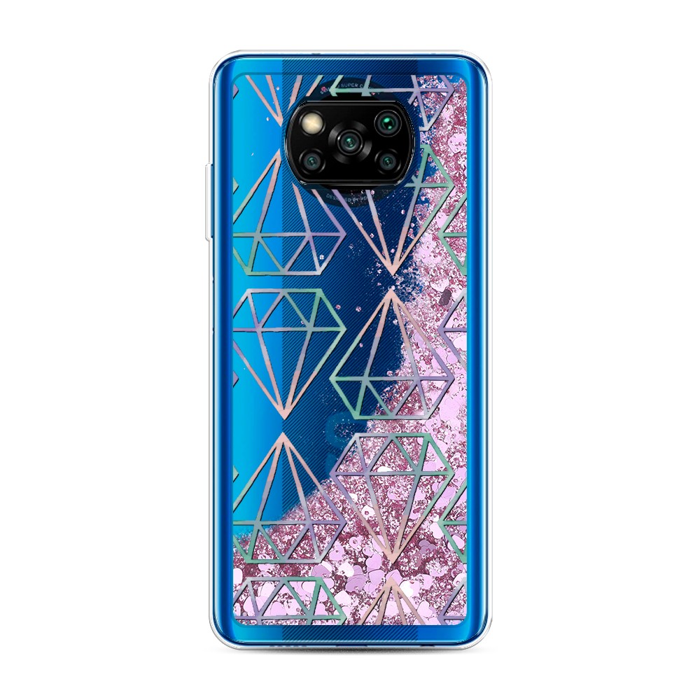 

Жидкий чехол с блестками "Бриллианты голографика" на Xiaomi Poco X3 NFC, 39294-1