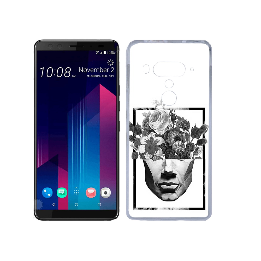 

Чехол MyPads Tocco для HTC U12+ черно белая ваза в абстракции, Прозрачный, Tocco