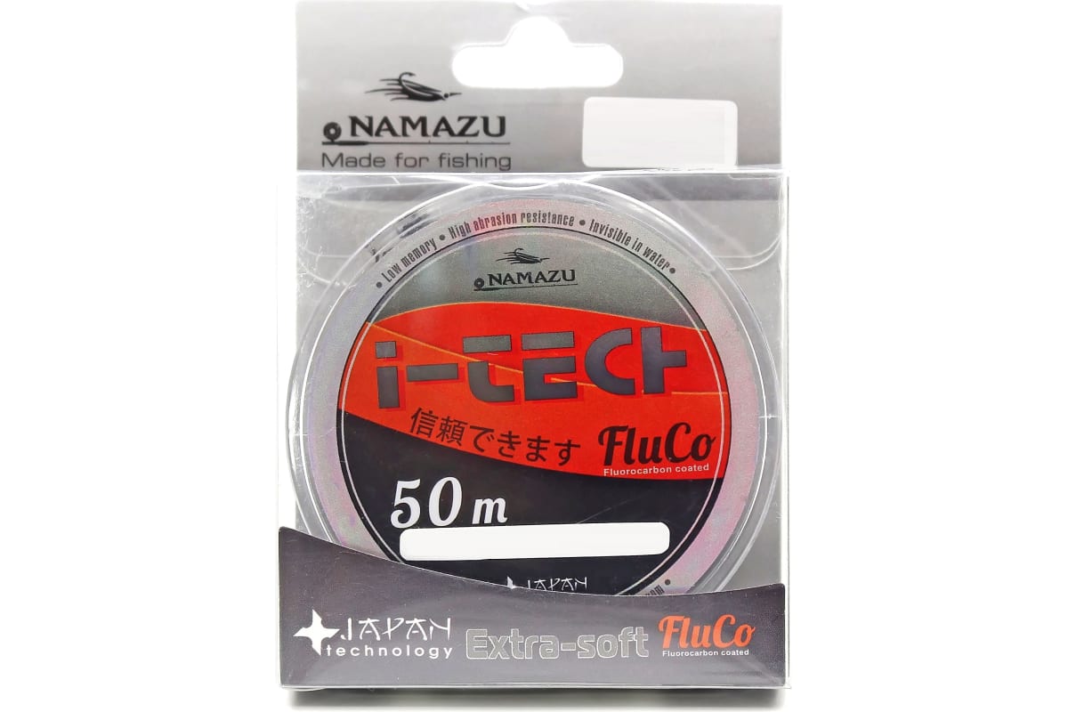 Леска Namazu I-Tech Fluco, L-50 м, d-0,309 мм, test-7,01 кг, прозрачная/10/400/