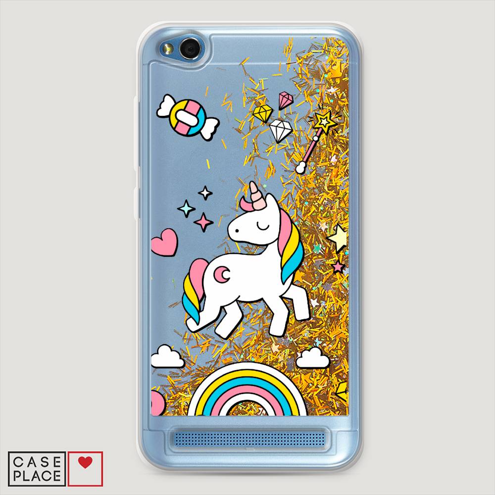 

Жидкий чехол с блестками "Принцесса единорог" на Xiaomi Redmi 5A, 32890-1