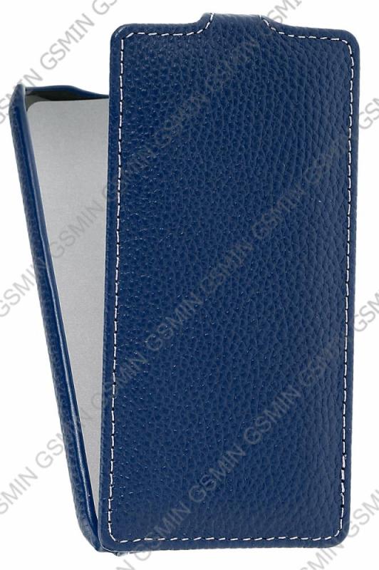 

Кожаный чехол для HTC One Mini / M4 Sipo Premium Leather Case - V-Series (Синий), Белый