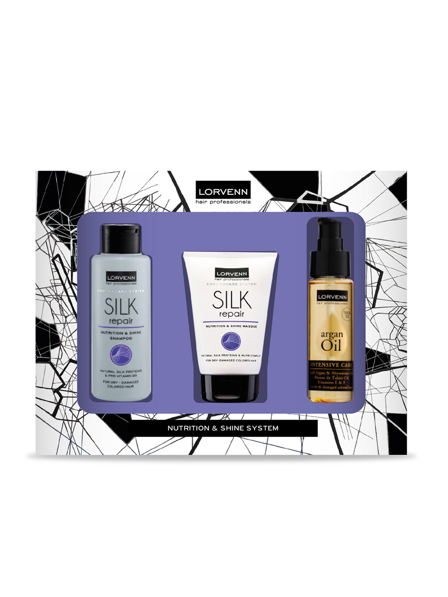 

Набор SILK REPAIR для ухода за волосами LORVENN HAIR PROFESSIONALS 100+100+50 мл