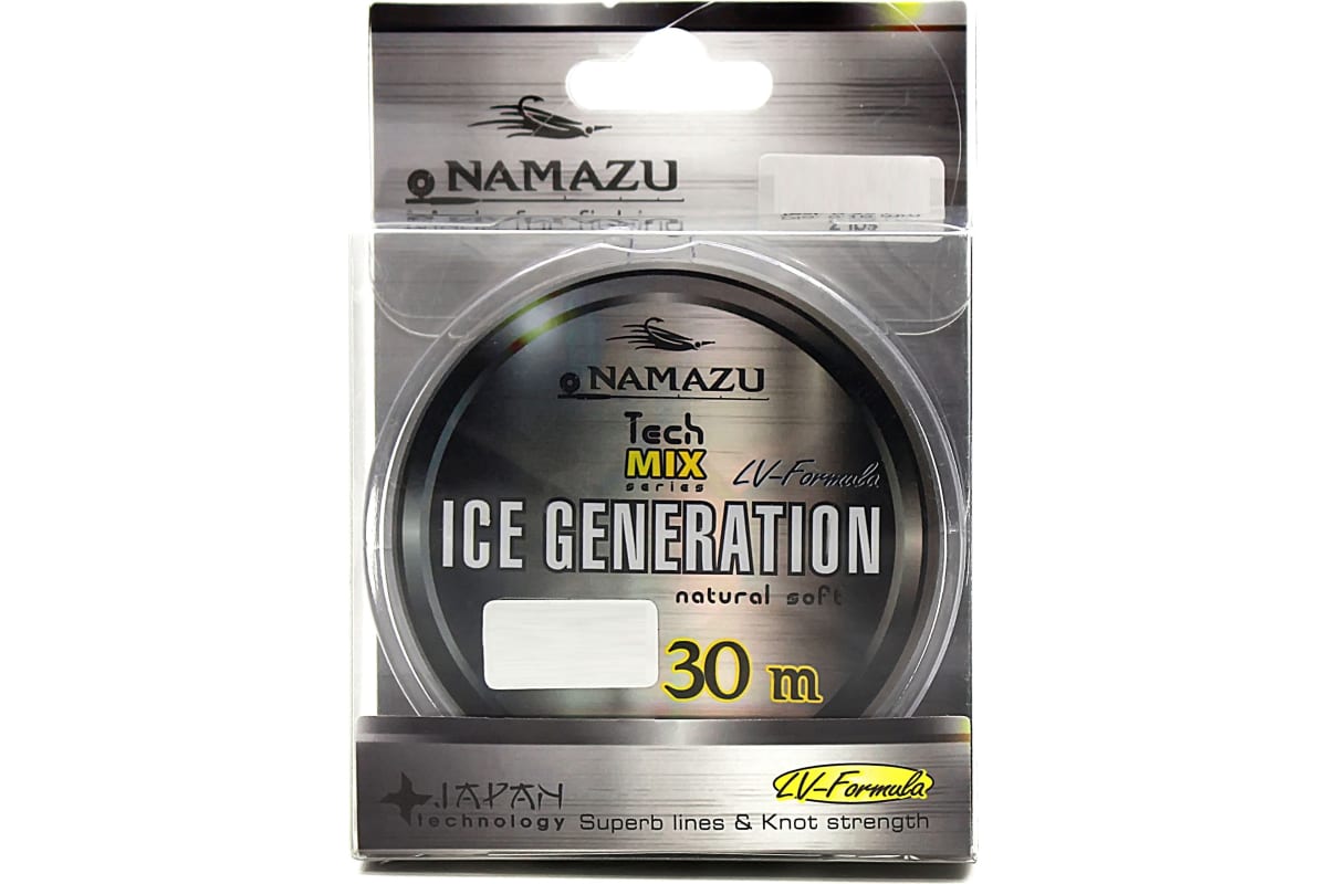Леска Namazu Ice Generation, L-30 м, d-0,26 мм, test-5,12 кг, прозрачная/10/400/