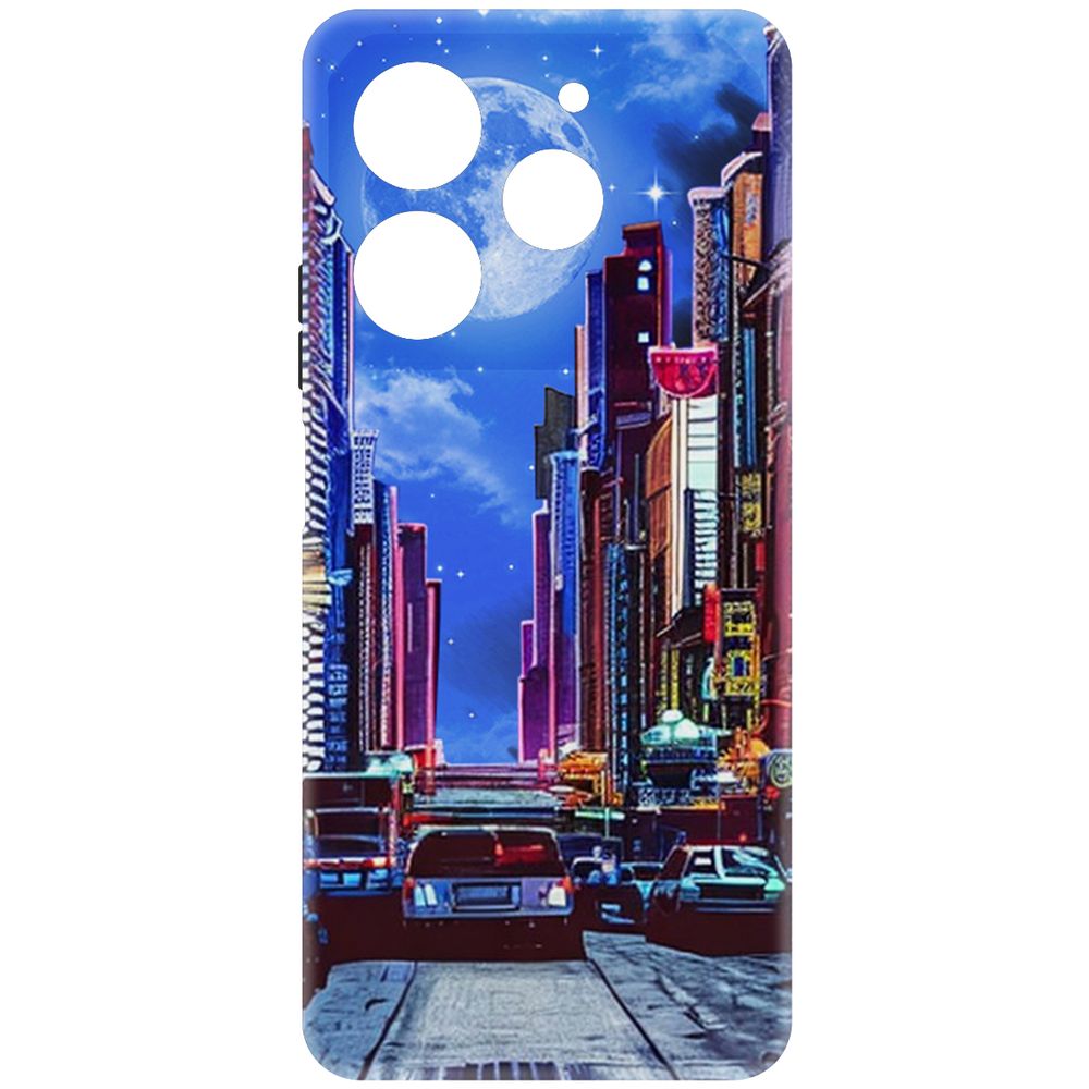 

Чехол-накладка Krutoff Soft Case Ночной город для TECNO Pova 6 Neo черный
