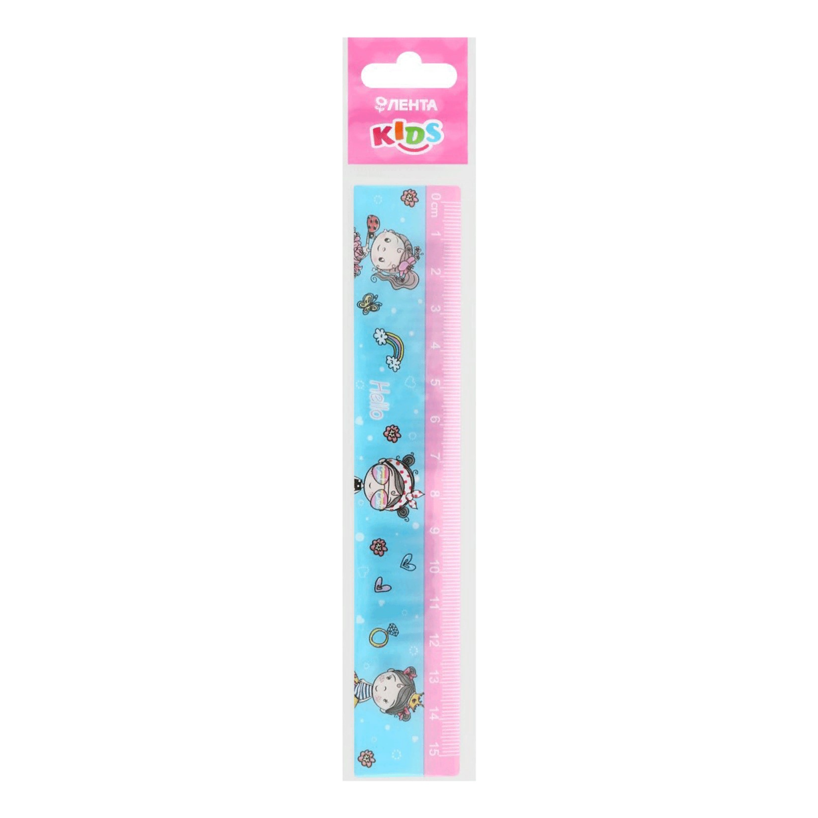 

Линейка Лента Kids Girls 15 см, Голубой;розовый