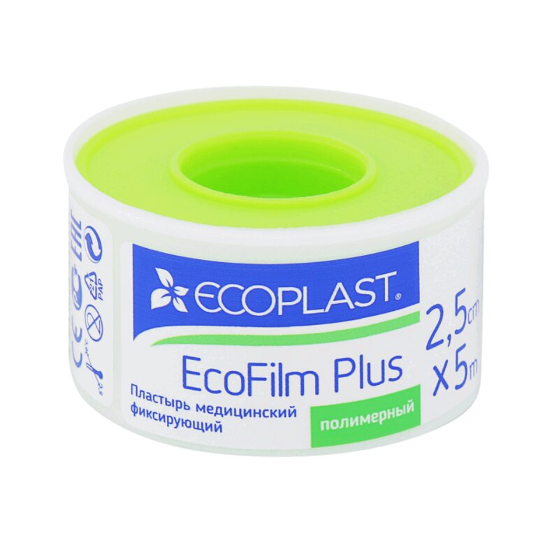 

ECOPLAST ПЛАСТЫРЬ МЕД ФИКС ПОЛИМЕР ECOFILM PLUS 2,5X5 /ПЛАСТ КАТУШ, Белый