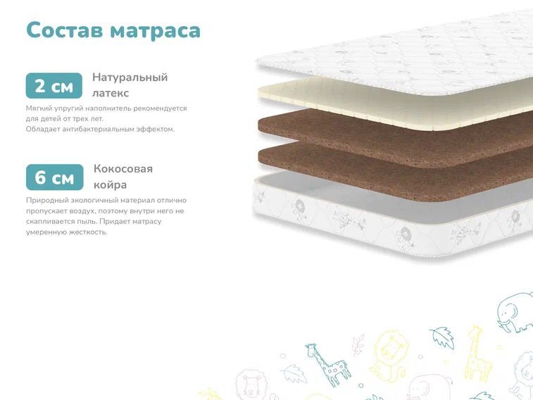 

Матрас Dimax Детский Дремушка Макси 70х160 см, Детский Дремушка Макси