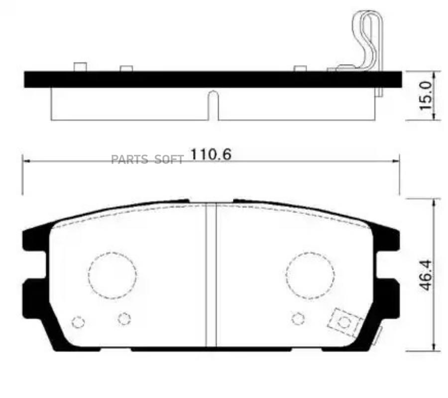 

Колодки тормозные дисковые задн HYUNDAI: TERRACAN 01- () 1шт HSB HP0023