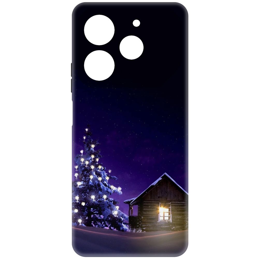 

Чехол-накладка Krutoff Soft Case Зимний домик для TECNO Pova 6 Neo черный