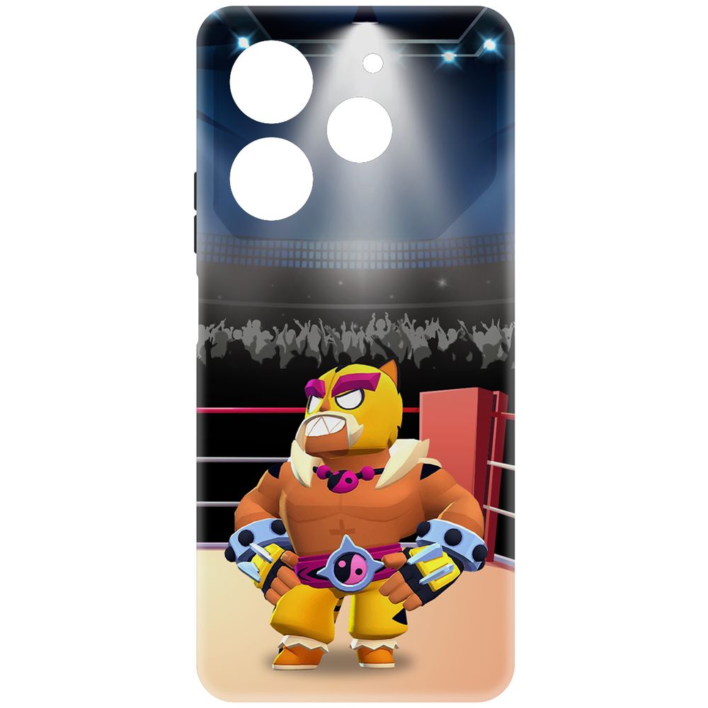 

Чехол-накладка Krutoff Soft Case Brawl Stars - Эль Тигро для TECNO Pova 6 Neo черный