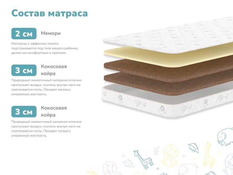 

Матрас Dimax Детский Дремушка 70х160 см, Дремушка Трикотаж и х/б