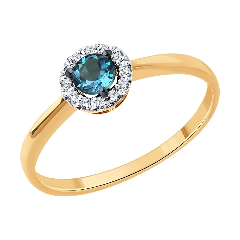 

Кольцо из красного золота р. 18 Diamant 51-310-01744-2, фианит/топаз, 51-310-01744-2