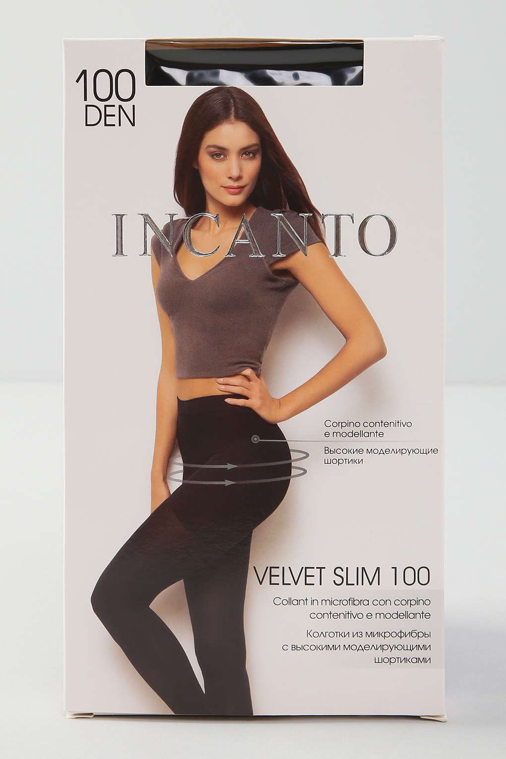 

Колготки женские INCANTO Velvet Slim 100 черные 3, Черный, Velvet Slim 100