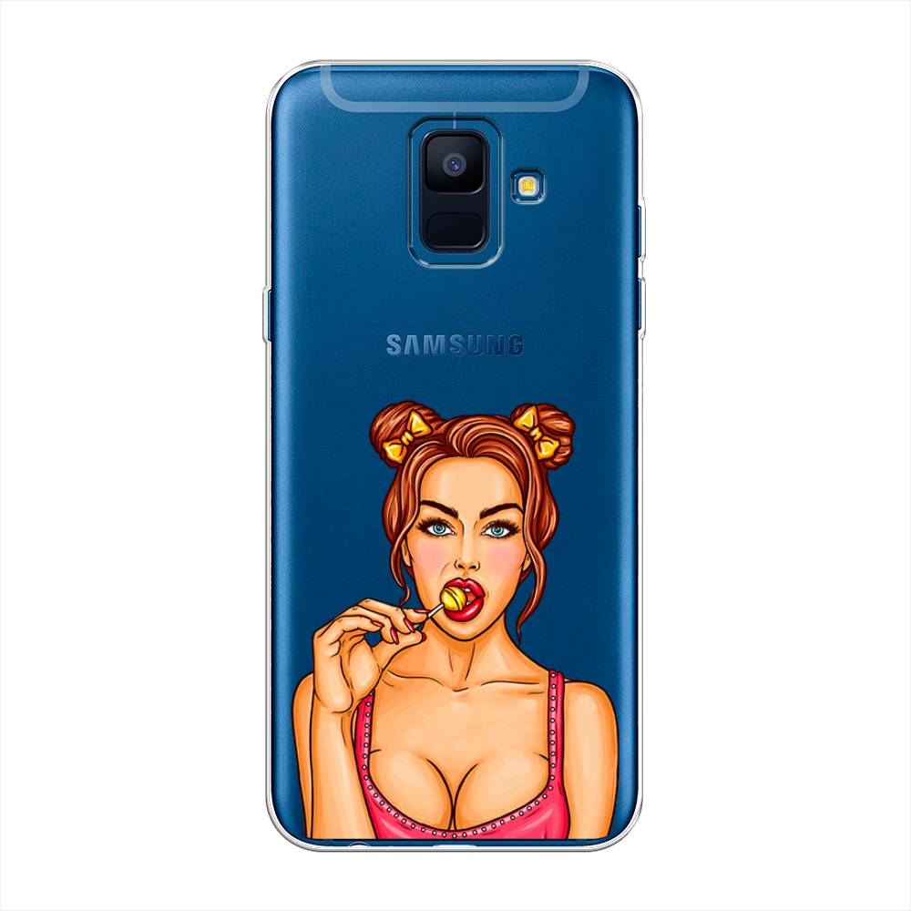 

Чехол Awog на Samsung Galaxy A6 "Вкусный леденец", Бежевый;коричневый;розовый