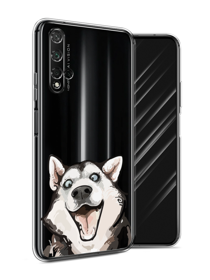 

Чехол Awog на Honor 20 "Радостный хаски", Белый;голубой;черный, 69550-1
