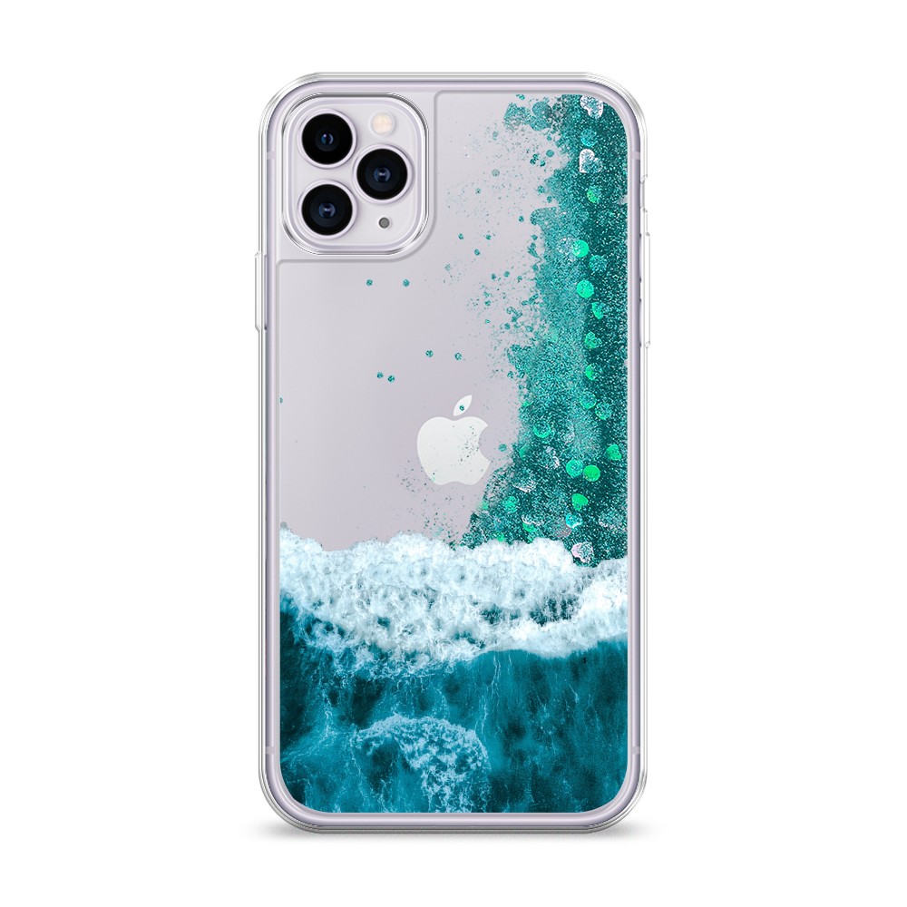 фото Жидкий чехол с блестками "морская пучина" на apple iphone 11 pro max awog