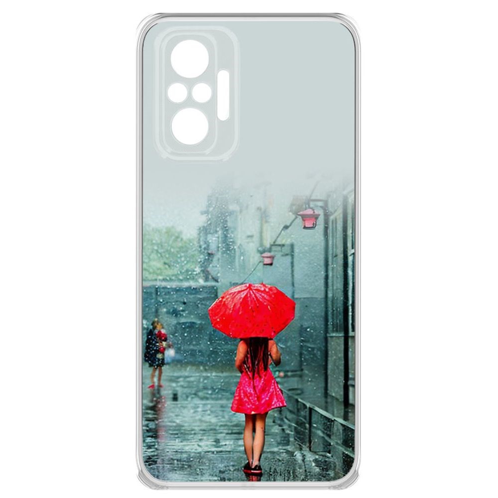 Чехол-накладка Krutoff Clear Case Красный зонтик для Xiaomi Redmi Note 10 Pro