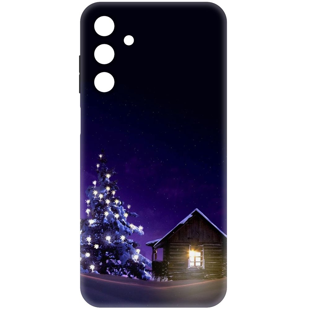

Чехол-накладка Krutoff Soft Case Зимний домик для Samsung Galaxy A15 4G (A155) черный