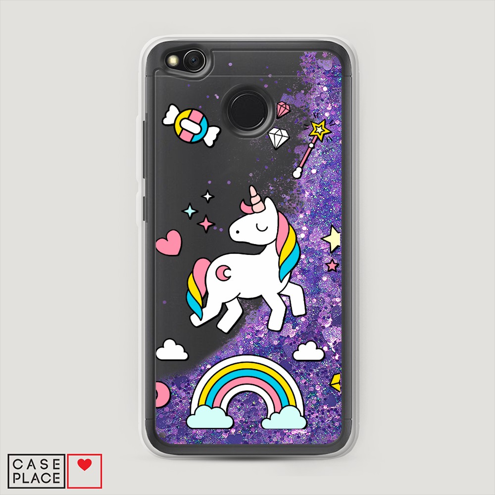 

Жидкий чехол с блестками "Принцесса единорог" на Xiaomi Redmi 4X, 31492-1