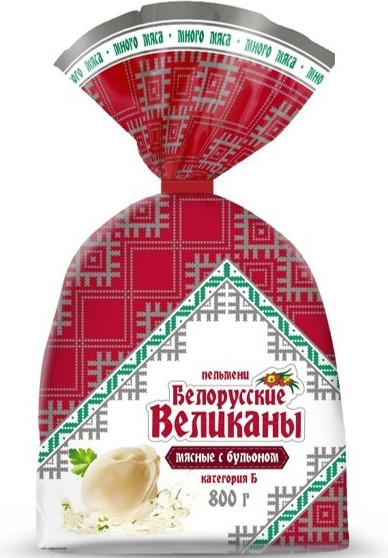 

Пельмени Белорусские великаны мясные с бульоном 800 г