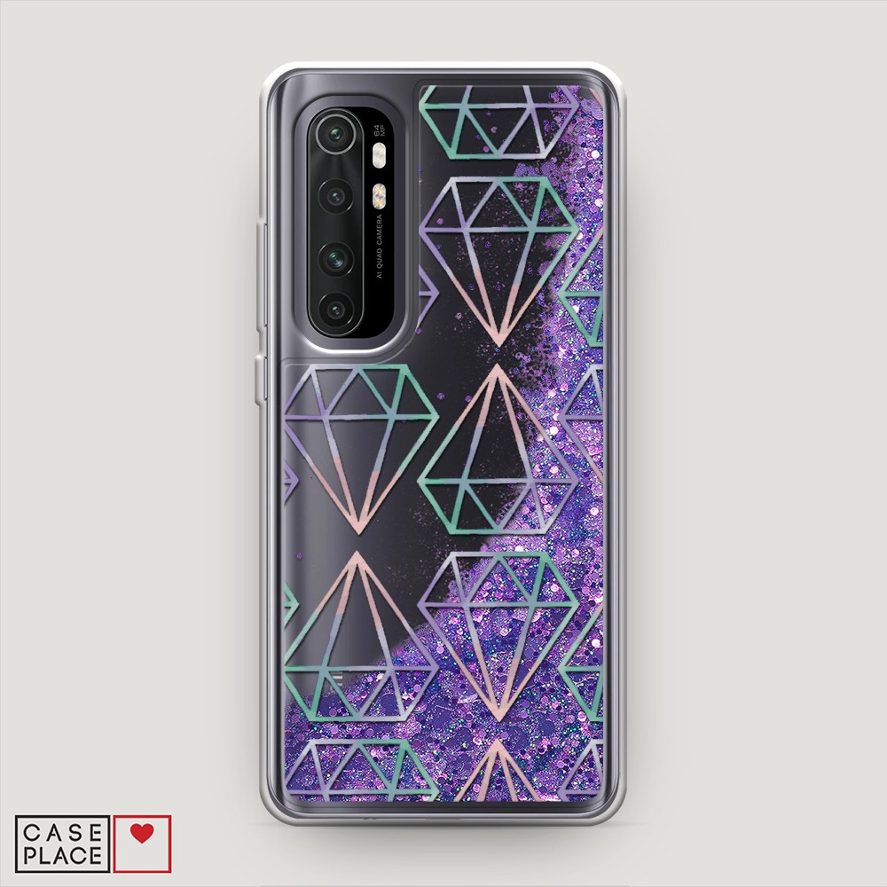 

Жидкий чехол с блестками "Бриллианты голографика" на Xiaomi Mi Note 10 lite, 38492-1