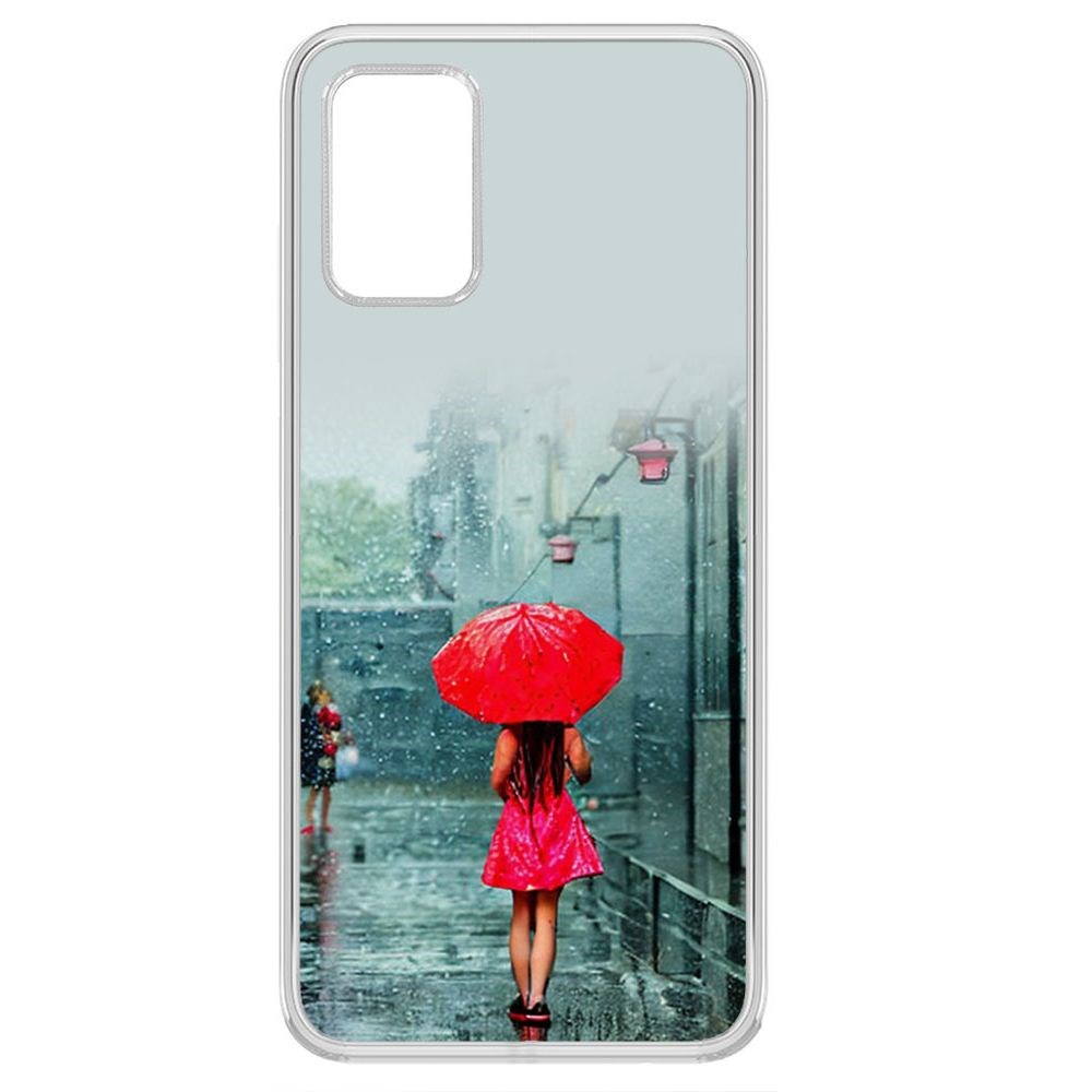 

Чехол-накладка Krutoff Clear Case Красный зонтик для Samsung Galaxy A03s (A037), Прозрачный