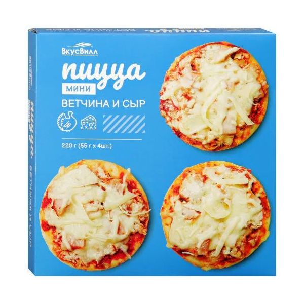 

Мини-пицца с ветчиной и сыром замороженная 80 г