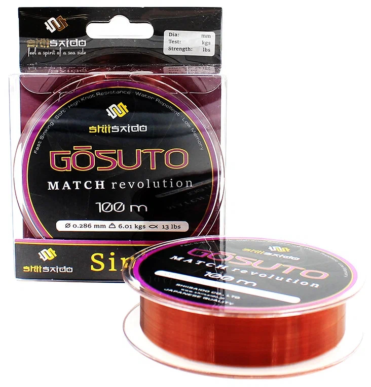 Леска Shii Saido Gosuto, L-100 м, d-0,165 мм, test-2,16 кг, темно коричневый/100/