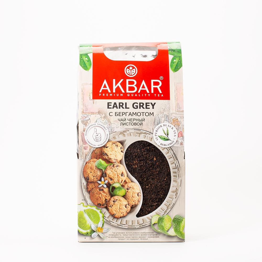 Чай Akbar Earl grey с бергамотом, чёрный, байховый, листовой, 500 г