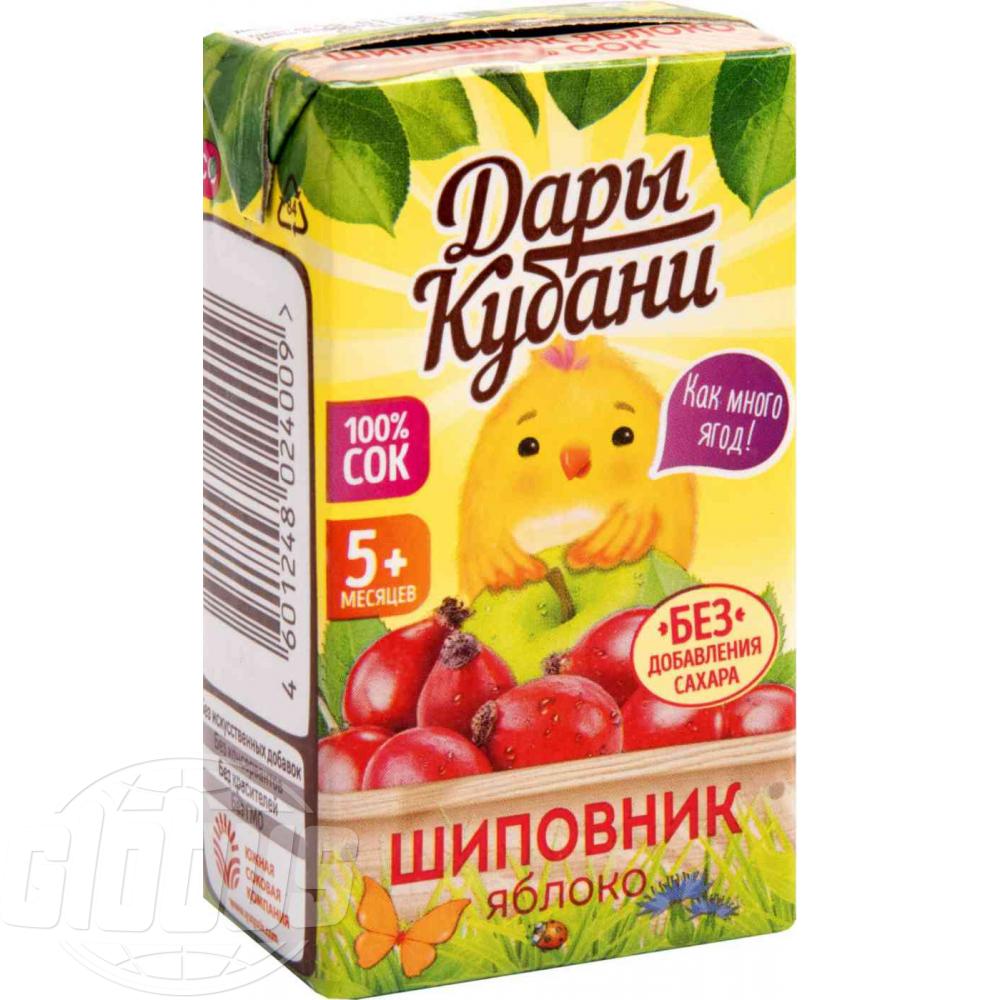 Сок Дары Кубани яблочно-шиповниковый осветленный 0,125 л