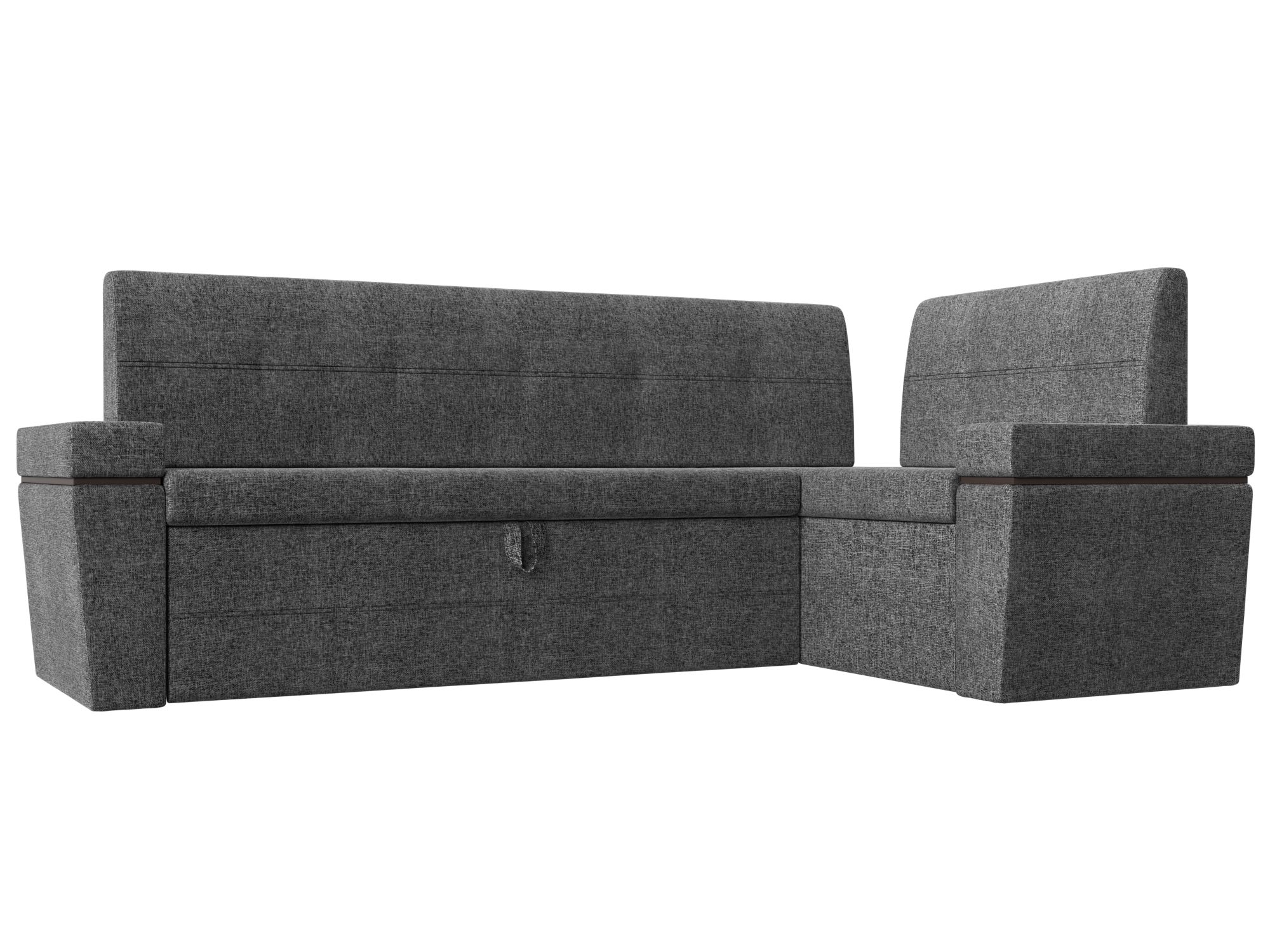 

Диван кухонный Лига Диванов Деметра правый угол 200х120х82, рогожка, серый, Кухонный угловой диван Деметра правый угол