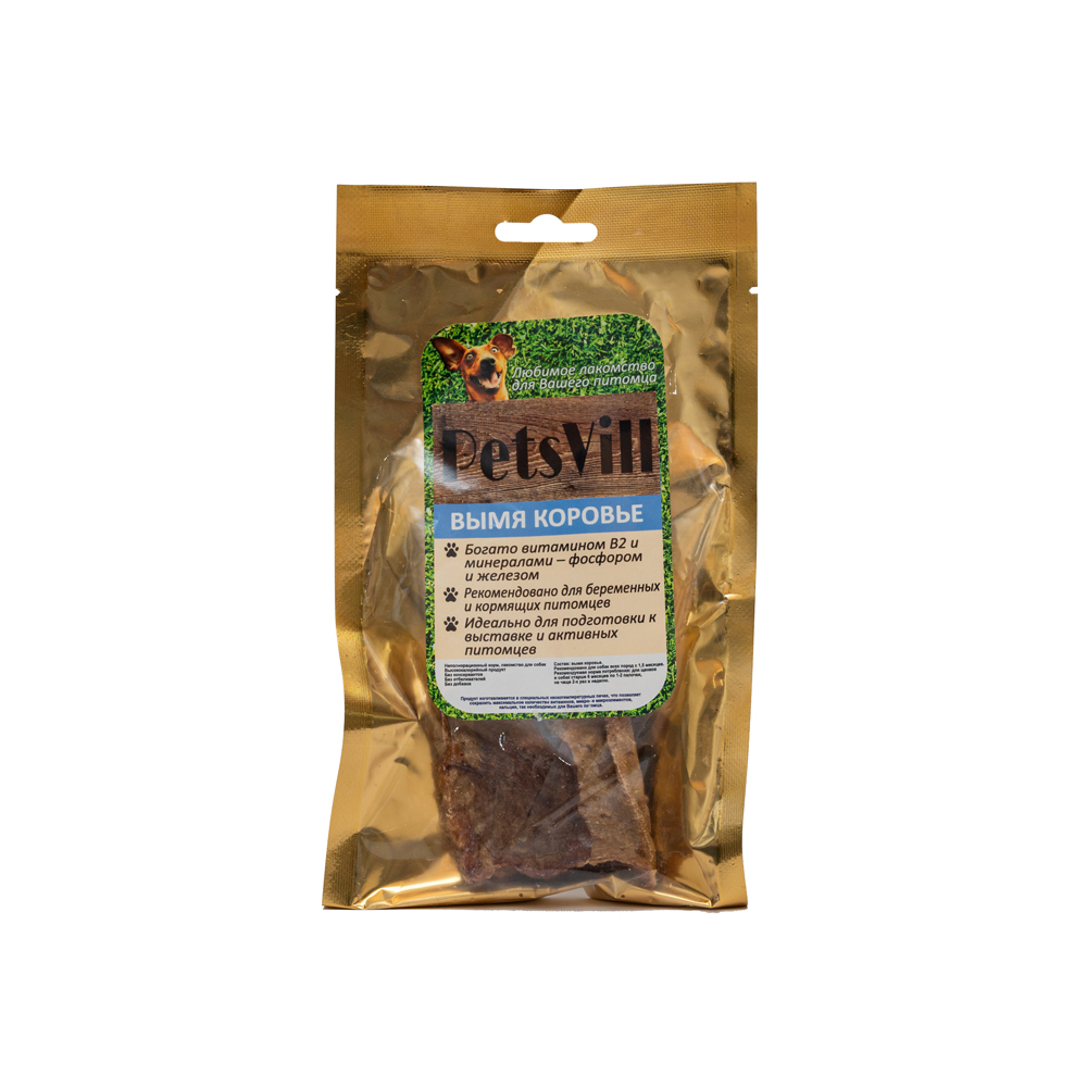 

Лакомство для собак PetsVill, Вымя коровье, 60г, Лакомство для собак PetsVill Вымя коровье