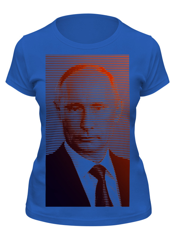 

Футболка женская Printio Путин-арт синий 2XL, Путин-арт