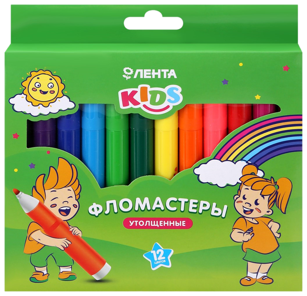 фото Фломастеры лента kids утолщенные 12 шт.