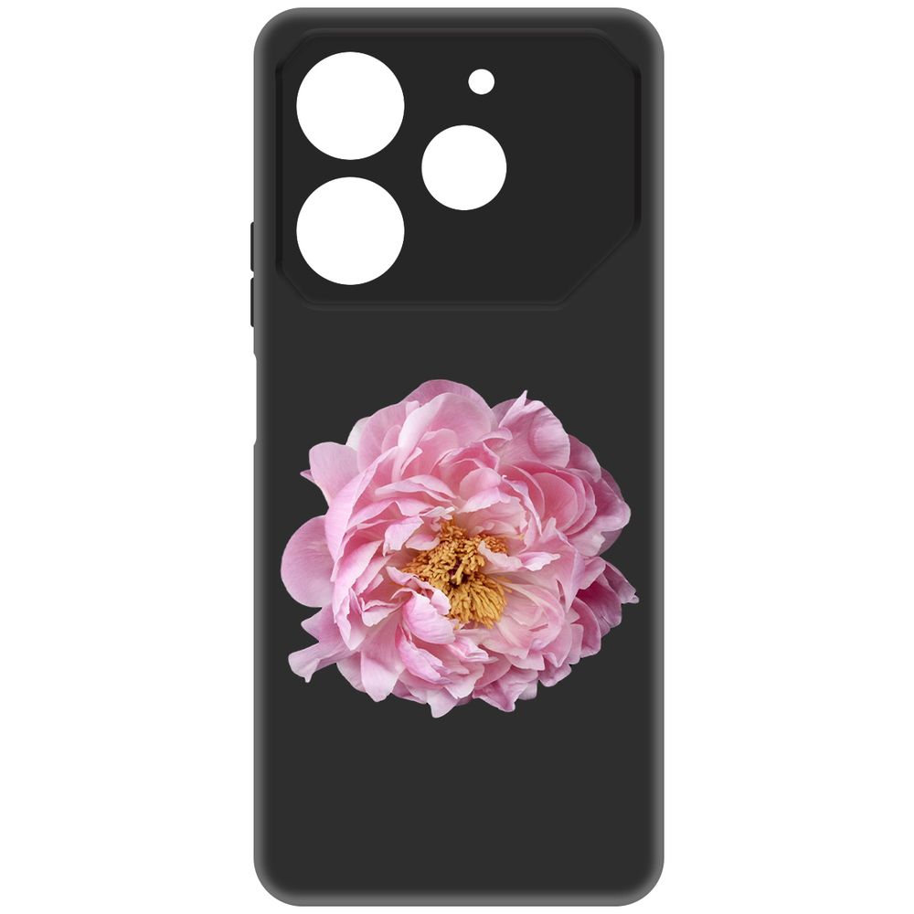 

Чехол-накладка Krutoff Soft Case Розовый пион для TECNO Pova 6 Neo черный