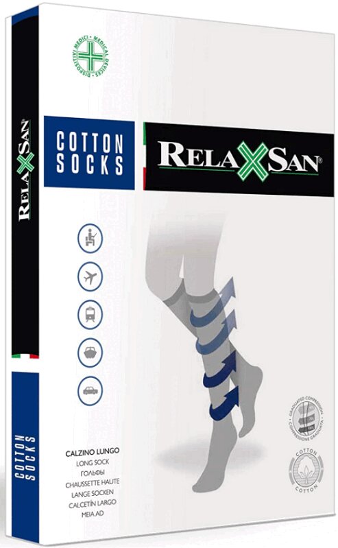 фото Релаксан гольфы компрессионные cottonsocks 1 класс компрес.унисекс бордо-полоска р.5 relaxsan