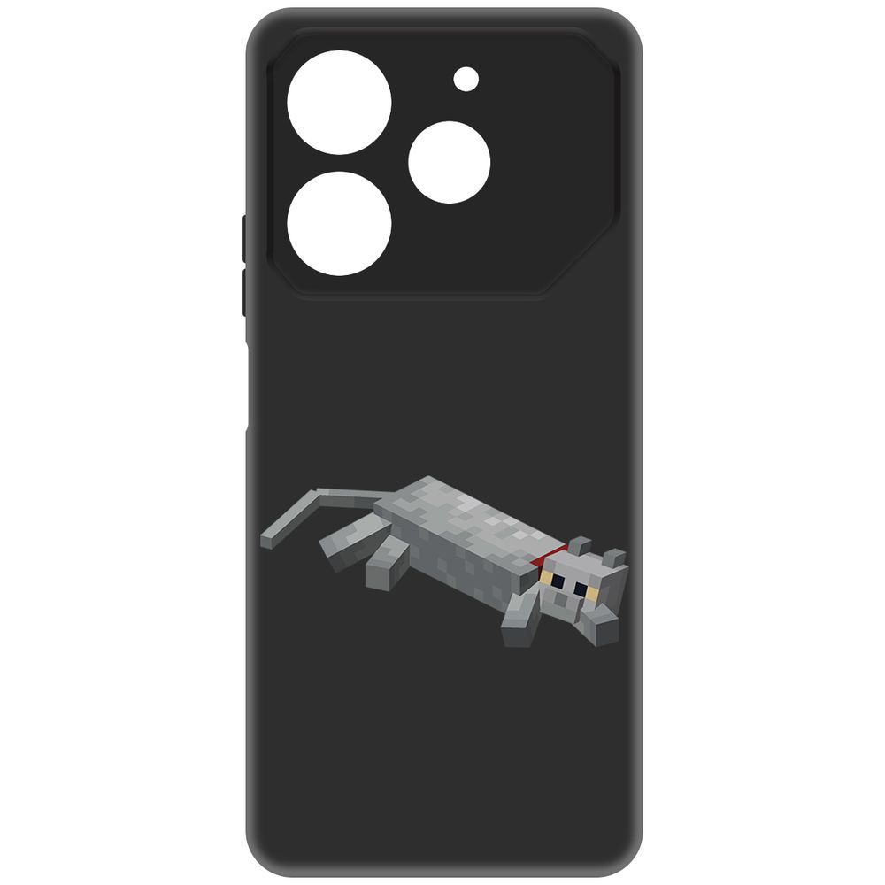 

Чехол-накладка Krutoff Soft Case Minecraft-Кошка для TECNO Pova 6 Neo черный