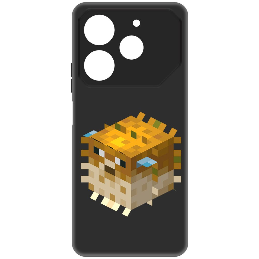 

Чехол-накладка Krutoff Soft Case Minecraft-Иглобрюх для TECNO Pova 6 Neo черный