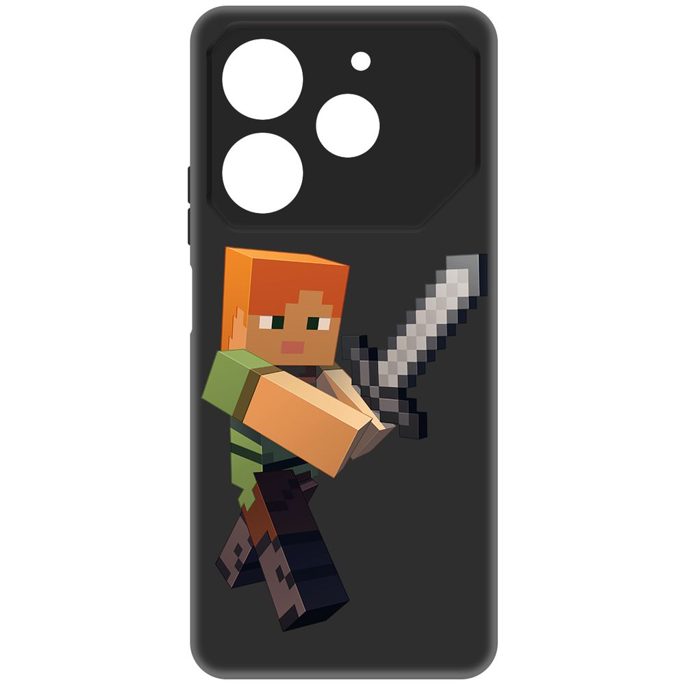 

Чехол-накладка Krutoff Soft Case Minecraft-Алекс для TECNO Pova 6 Neo черный